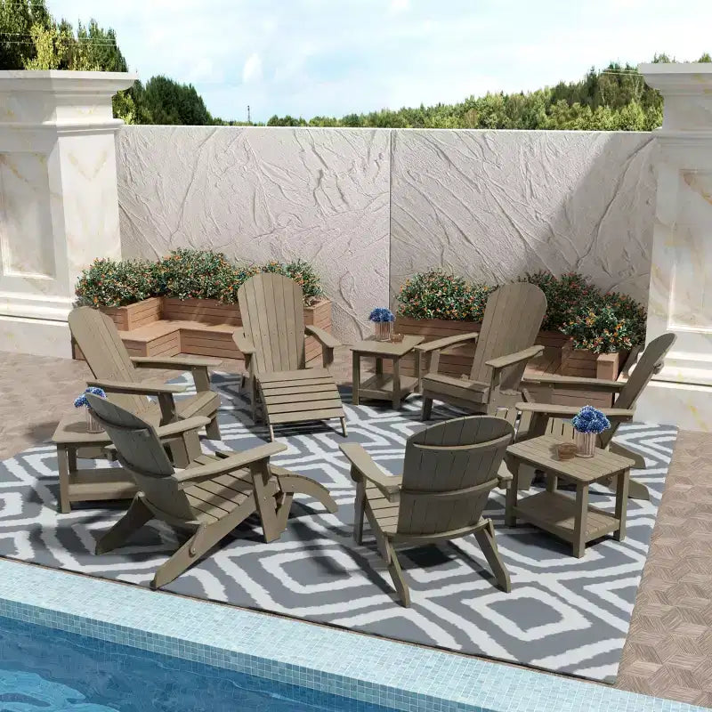 WestinTrends Tuscany HIPSOutdoorPatioFoldingAdirondackChair (12-Piece Set)