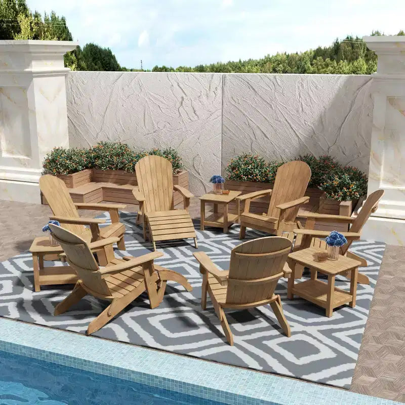 WestinTrends Tuscany HIPSOutdoorPatioFoldingAdirondackChair (12-Piece Set)