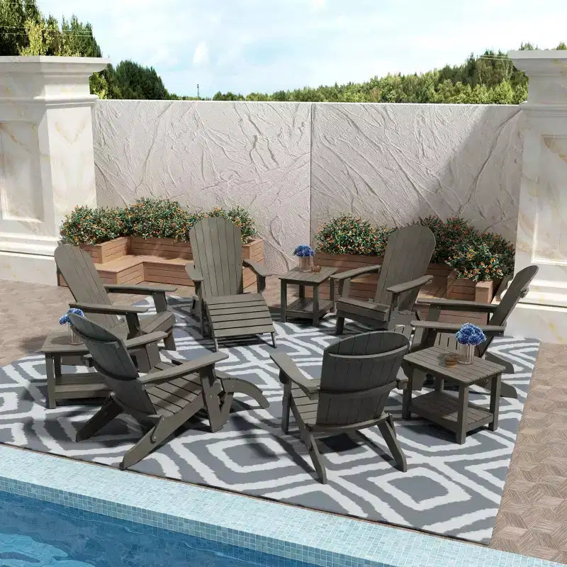 WestinTrends Tuscany HIPSOutdoorPatioFoldingAdirondackChair (12-Piece Set)
