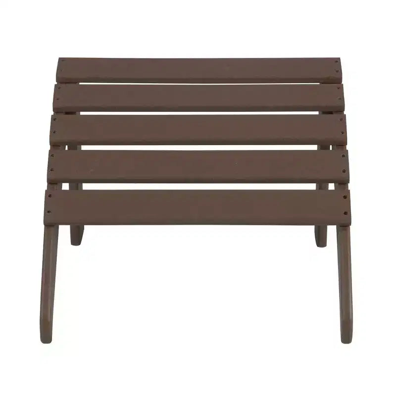 WestinTrends Malibu HDPE Outdoor Patio Folding Poly Adirondack Chairs with Ottomans and Side Table (5-Piece Conversation Set)