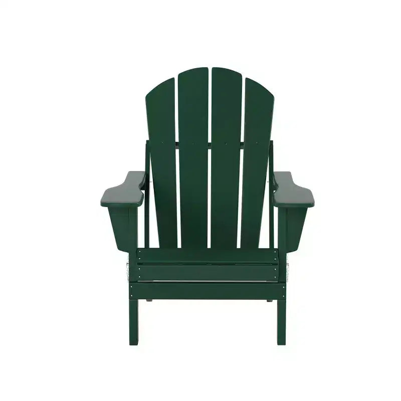 WestinTrends Malibu HDPE Outdoor Patio Folding Poly Adirondack Chairs with Ottomans and Side Table (5-Piece Conversation Set)