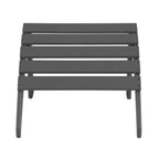 WestinTrends Malibu HDPE Outdoor Patio Folding Poly Adirondack Chairs with Ottomans and Side Table (5-Piece Conversation Set)