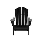 WestinTrends Malibu HDPE Outdoor Patio Folding Poly Adirondack Chairs with Ottomans and Side Table (5-Piece Conversation Set)