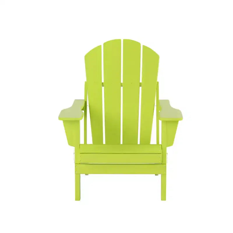WestinTrends Malibu HDPE Outdoor Patio Folding Poly Adirondack Chairs with Ottomans and Side Table (5-Piece Conversation Set)