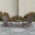 WestinTrends Dylan Sedie Adirondack da Esterno in HDPE con Pouf e Tavolino (Set Conversazione da 5 Pezzi)