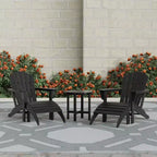 WestinTrends Dylan Sedie Adirondack da Esterno in HDPE con Pouf e Tavolino (Set Conversazione da 5 Pezzi)