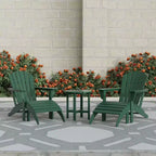 WestinTrends Dylan Sedie Adirondack da Esterno in HDPE con Pouf e Tavolino (Set Conversazione da 5 Pezzi)