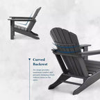 WestinTrends Dylan Sedie Adirondack da Esterno in HDPE con Pouf e Tavolino (Set Conversazione da 5 Pezzi)