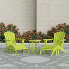 WestinTrends Dylan Sedie Adirondack da Esterno in HDPE con Pouf e Tavolino (Set Conversazione da 5 Pezzi)