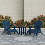 WestinTrends Dylan Sedie Adirondack da Esterno in HDPE con Pouf e Tavolino (Set Conversazione da 5 Pezzi)