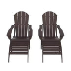WestinTrends Malibu Sedie Pieghevoli Poly Adirondack da Esterno in HDPE con Pouf (Set Conversazione 4 Pezzi)