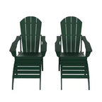 WestinTrends Malibu Sedie Pieghevoli Poly Adirondack da Esterno in HDPE con Pouf (Set Conversazione 4 Pezzi)
