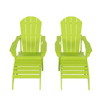 WestinTrends Malibu Sedie Pieghevoli Poly Adirondack da Esterno in HDPE con Pouf (Set Conversazione 4 Pezzi)