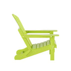 WestinTrends Malibu Sedie Pieghevoli Poly Adirondack da Esterno in HDPE con Pouf (Set Conversazione 4 Pezzi)