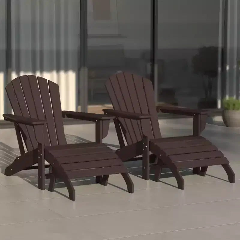 WestinTrends Dylan HDPE Outdoor Patio Adirondack Chairs with Ottomans (4-Piece Conversation Set)