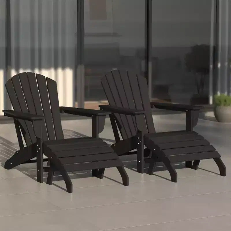 WestinTrends Dylan HDPE Outdoor Patio Adirondack Chairs with Ottomans (4-Piece Conversation Set)