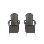 WestinTrends Tuscany HIPS Outdoor Patio Folding Adirondack Chairs with Ottomans (4-Piece Conversation Set)