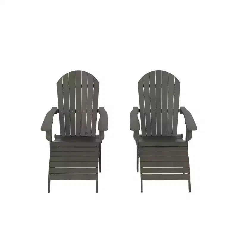 WestinTrends Tuscany HIPS Outdoor Patio Folding Adirondack Chairs with Ottomans (4-Piece Conversation Set)