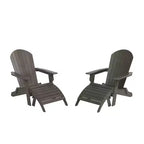 WestinTrends Tuscany HIPS Outdoor Patio Folding Adirondack Chairs with Ottomans (4-Piece Conversation Set)
