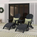 WestinTrends Tuscany HIPS Outdoor Patio Folding Adirondack Chairs with Ottomans (4-Piece Conversation Set)