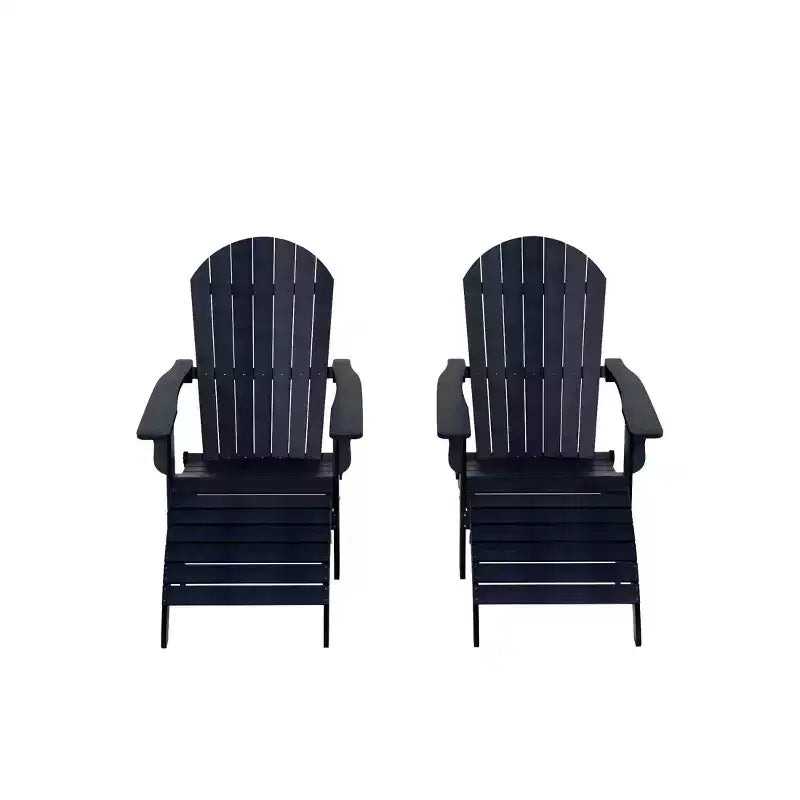 WestinTrends Tuscany HIPS Outdoor Patio Folding Adirondack Chairs with Ottomans (4-Piece Conversation Set)