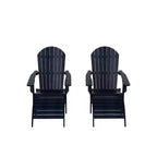 WestinTrends Tuscany HIPS Outdoor Patio Folding Adirondack Chairs with Ottomans (4-Piece Conversation Set)