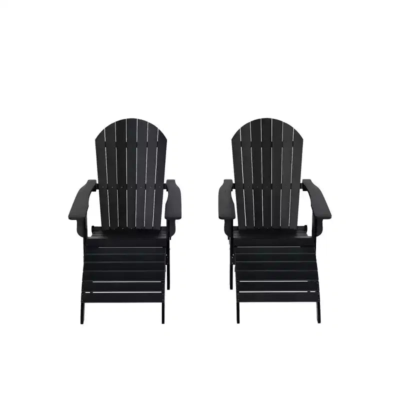 WestinTrends Tuscany HIPS Outdoor Patio Folding Adirondack Chairs with Ottomans (4-Piece Conversation Set)