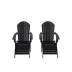 WestinTrends Tuscany HIPS Outdoor Patio Folding Adirondack Chairs with Ottomans (4-Piece Conversation Set)