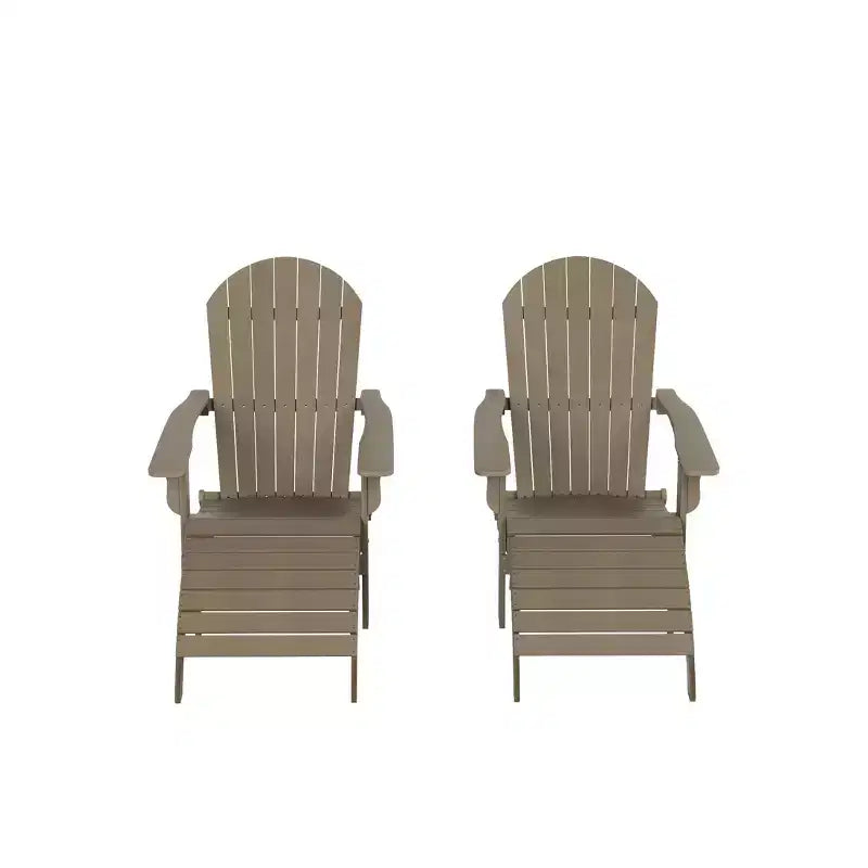 WestinTrends Tuscany HIPS Outdoor Patio Folding Adirondack Chairs with Ottomans (4-Piece Conversation Set)