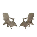 WestinTrends Tuscany HIPS Outdoor Patio Folding Adirondack Chairs with Ottomans (4-Piece Conversation Set)