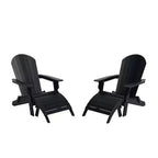 WestinTrends Tuscany HIPS Outdoor Patio Folding Adirondack Chairs with Ottomans (4-Piece Conversation Set)