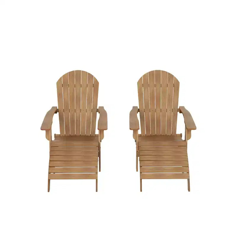 WestinTrends Tuscany HIPS Outdoor Patio Folding Adirondack Chairs with Ottomans (4-Piece Conversation Set)