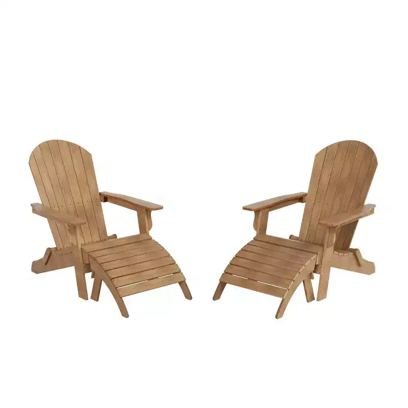 WestinTrends Tuscany HIPS Outdoor Patio Folding Adirondack Chairs with Ottomans (4-Piece Conversation Set)