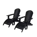WestinTrends Tuscany HIPS Outdoor Patio Folding Adirondack Chairs with Ottomans (4-Piece Conversation Set)