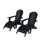 WestinTrends Tuscany HIPS Outdoor Patio Folding Adirondack Chairs with Ottomans (4-Piece Conversation Set)