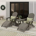 WestinTrends Tuscany HIPS - Set da conversazione da 5 pezzi per esterni con poltrone Adirondack pieghevoli, poggiapiedi e tavolino laterale