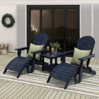 WestinTrends Tuscany HIPS - Set da conversazione da 5 pezzi per esterni con poltrone Adirondack pieghevoli, poggiapiedi e tavolino laterale