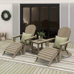 WestinTrends Tuscany HIPS - Set da conversazione da 5 pezzi per esterni con poltrone Adirondack pieghevoli, poggiapiedi e tavolino laterale