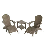 WestinTrends Tuscany HIPS - Set da conversazione da 5 pezzi per esterni con poltrone Adirondack pieghevoli, poggiapiedi e tavolino laterale