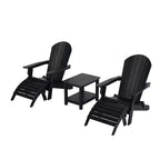WestinTrends Tuscany HIPS Outdoor Patio Folding Adirondack Chairs with Ottomans and Side Table (5-Piece Conversation Set)