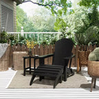 WestinTrends Malibu HDPE Outdoor Patio Folding Poly Adirondack Chair with Ottoman and Side Table (3-Piece)