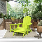 WestinTrends Malibu HDPE Outdoor Patio Folding Poly Adirondack Chair with Ottoman and Side Table (3-Piece)