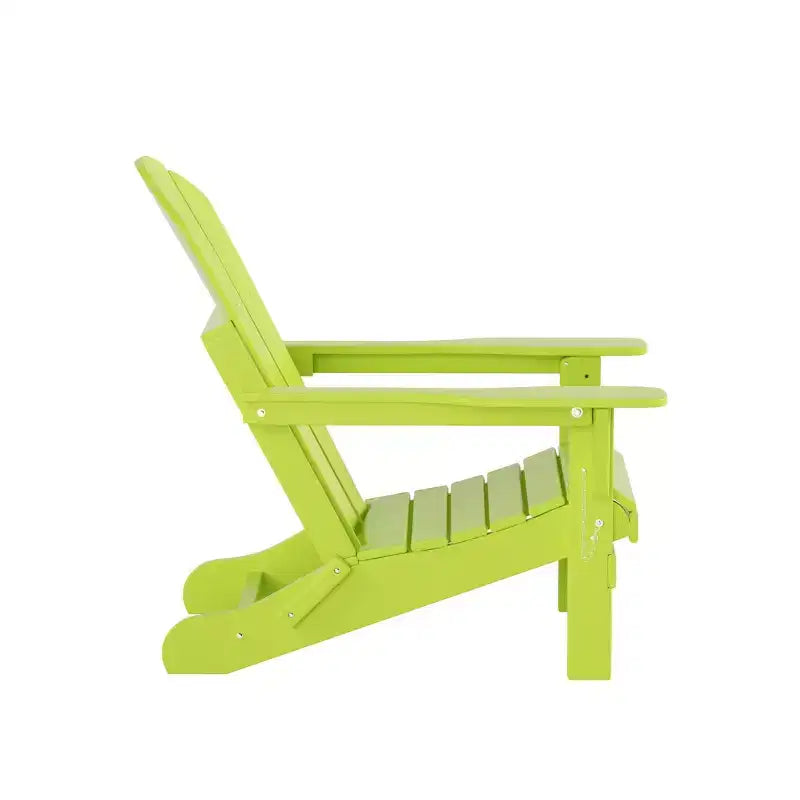 WestinTrends Malibu HDPE Outdoor Patio Folding Poly Adirondack Chair with Ottoman and Side Table (3-Piece)