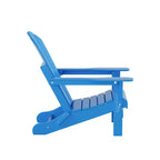 WestinTrends Malibu HDPE Outdoor Patio Folding Poly Adirondack Chair with Ottoman and Side Table (3-Piece)
