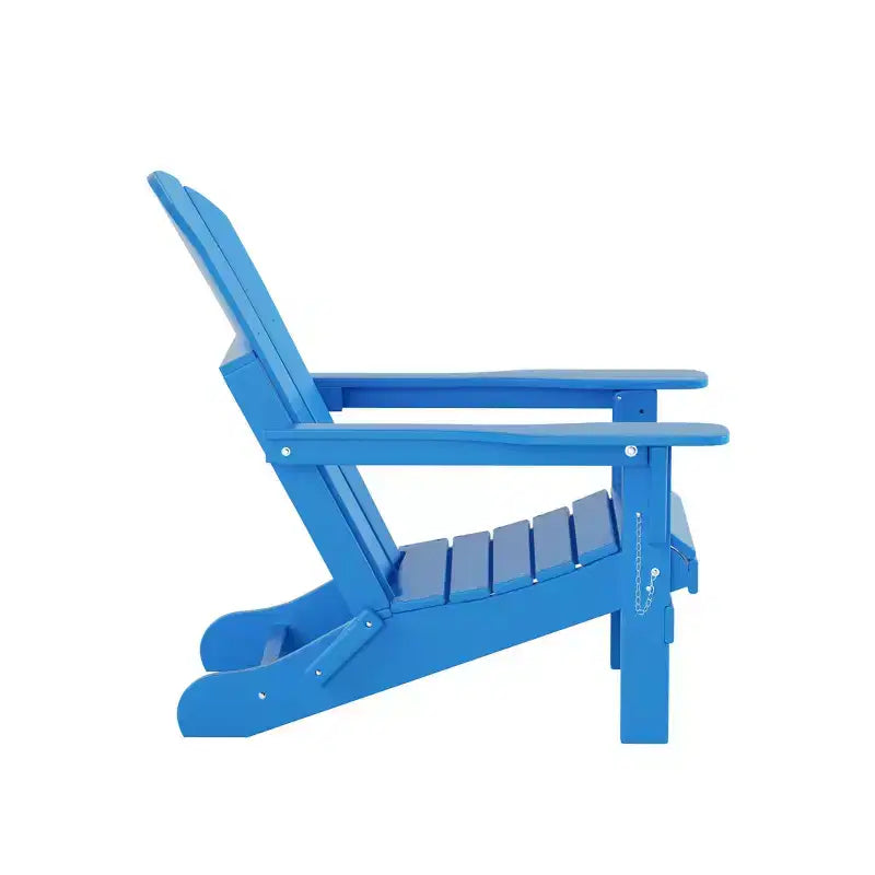 WestinTrends Malibu HDPE Outdoor Patio Folding Poly Adirondack Chair with Ottoman and Side Table (3-Piece)