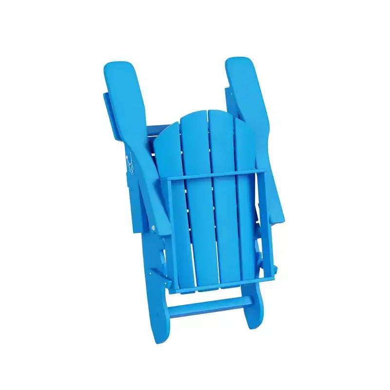WestinTrends Malibu HDPE Outdoor Patio Folding Poly Adirondack Chair with Ottoman and Side Table (3-Piece)