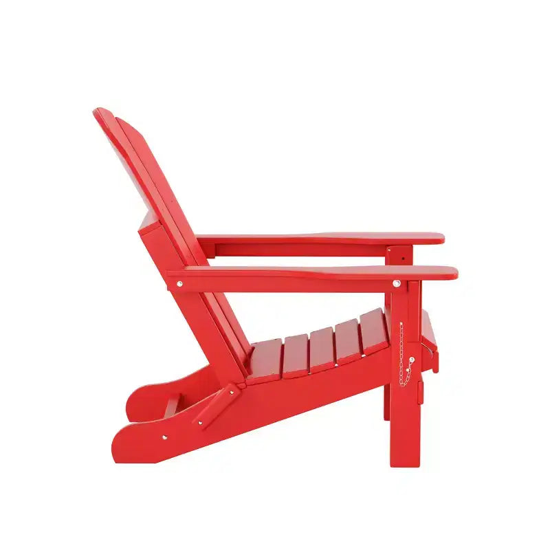 WestinTrends Malibu HDPE Outdoor Patio Folding Poly Adirondack Chair with Ottoman and Side Table (3-Piece)
