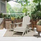 WestinTrends Malibu HDPE Outdoor Patio Folding Poly Adirondack Chair with Ottoman and Side Table (3-Piece)