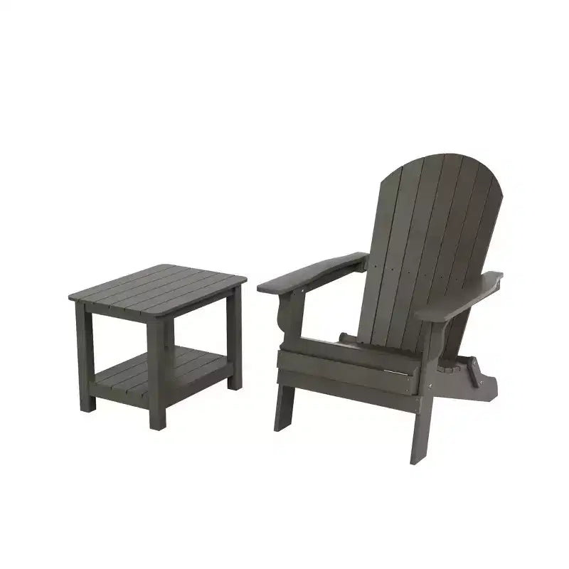 WestinTrends Tuscany HIPS Sedia Pieghevole Adirondack da Esterno per Patio con Tavolino (Set da 2 Pezzi)