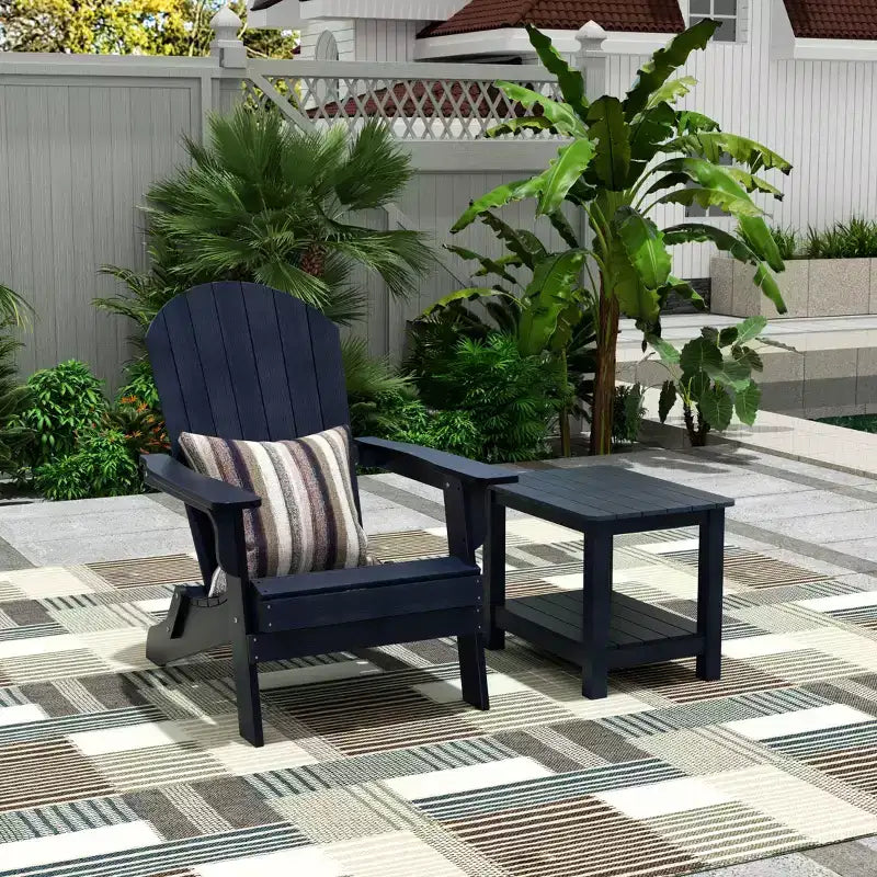 WestinTrends Tuscany HIPS Sedia Pieghevole Adirondack da Esterno per Patio con Tavolino (Set da 2 Pezzi)